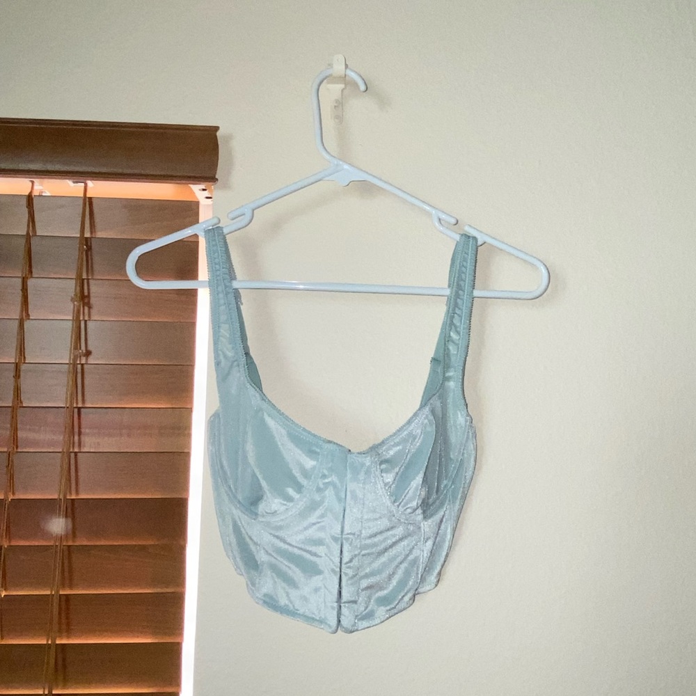 urban outfitters aqua suede crop top